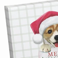 Puppy Stocking Canvas Wall Art