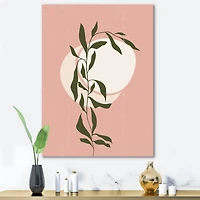 Designart - Abstract Geometrical Sun and Moon With Leaf VI