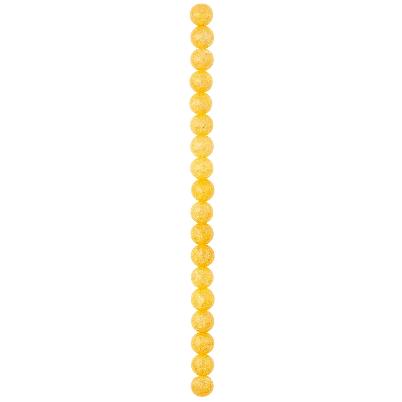 Yellow Crackled Quartzite Round Beads, 10mm by Bead Landing™