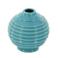 Blue Stoneware Modern Vase Set