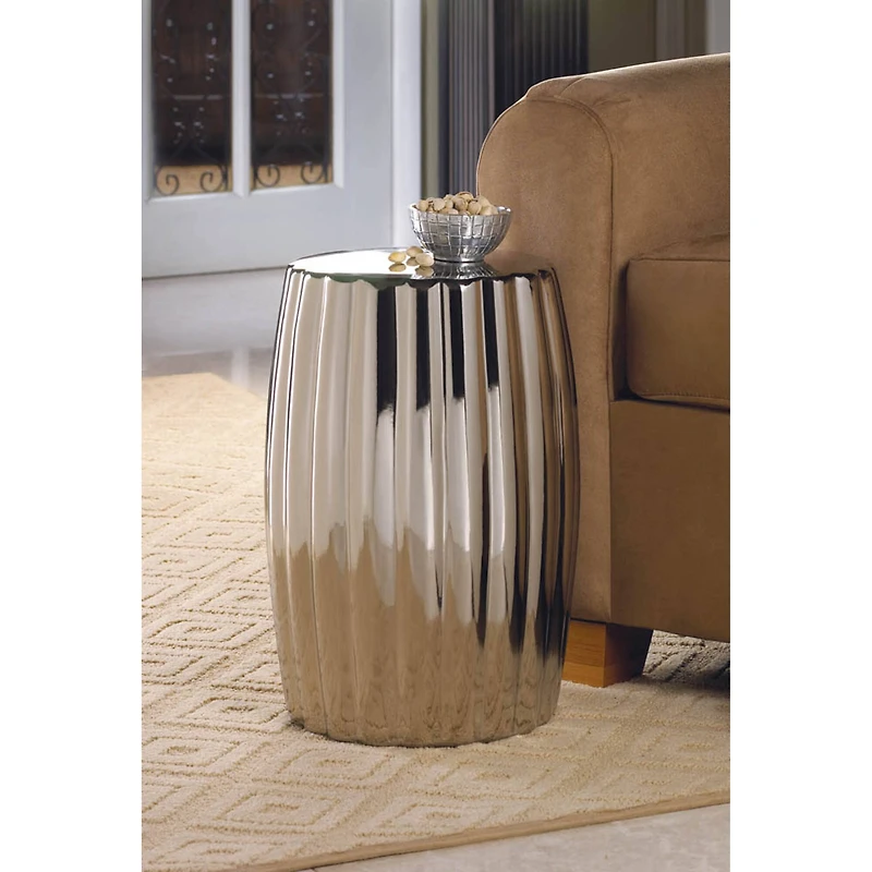 18.5" Silver Decorative Stool