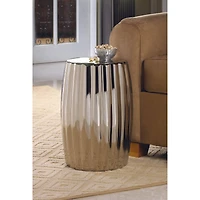 18.5" Silver Decorative Stool