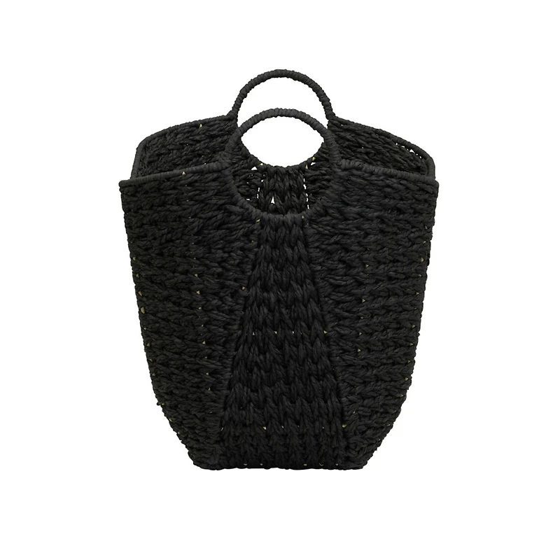 Household Essentials 17.5" Woven Paper Rope Basket with Handles