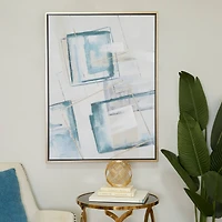 White Wood Modern Framed Wall Art 39" x 30" x 1"