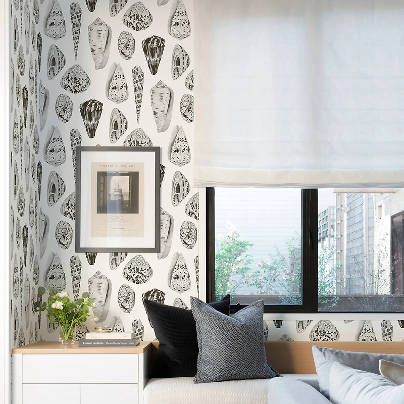 Scalamandre Graphite Coquina Peel & Stick Wallpaper