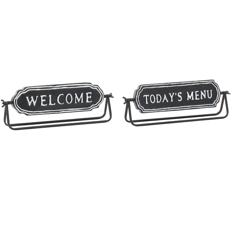 4.5" Black Metal Farmhouse Decorative Sign Set