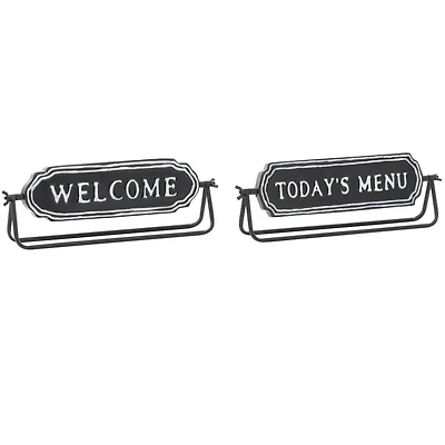 4.5" Black Metal Farmhouse Decorative Sign Set