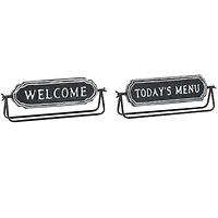 4.5" Black Metal Farmhouse Decorative Sign Set