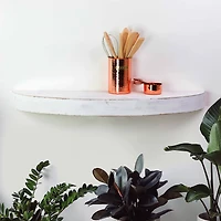 Round Wood Floating Wall Shelf