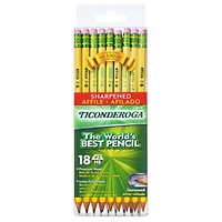 Ticonderoga® #2 Soft Yellow Pre-Sharpened Pencils, 2 Packs of 18