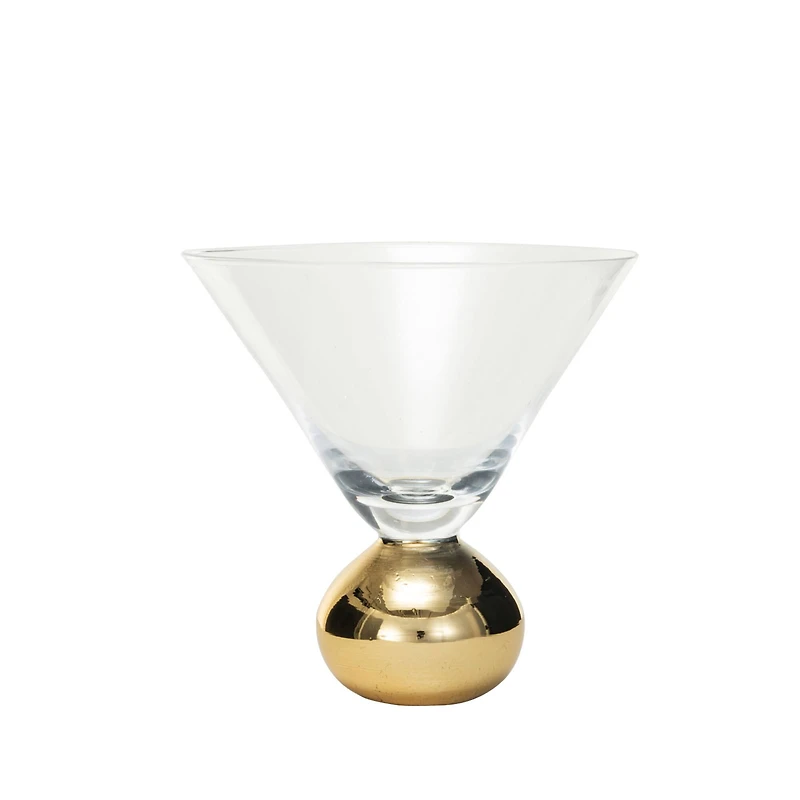 Hello Honey® 12oz. Martini Glass with Gold Electroplated Ball Stem