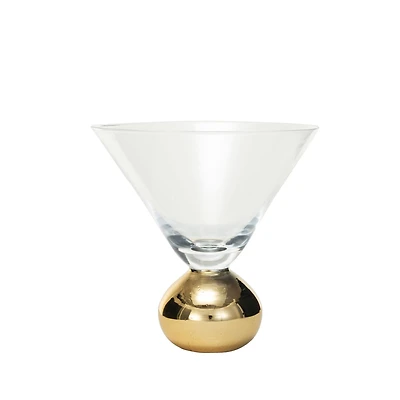 Hello Honey® 12oz. Martini Glass with Gold Electroplated Ball Stem