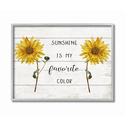 Stupell Industries Sunshine is My Favorite Color Gray Framed Wall Art