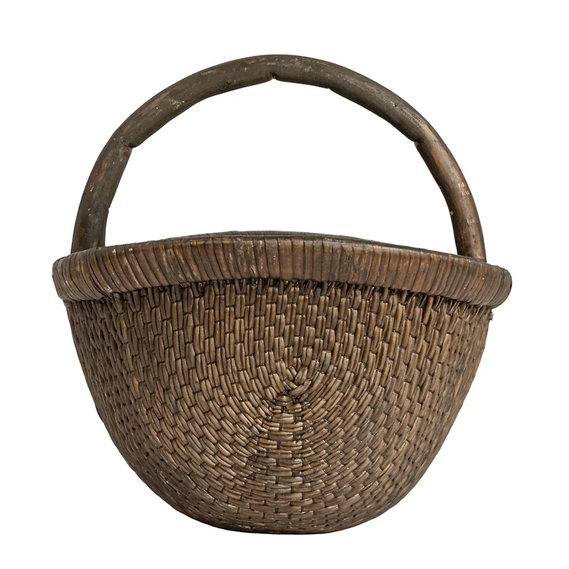 Hello Honey® 14" Brown Antique Finish Hand-Woven Wicker Basket