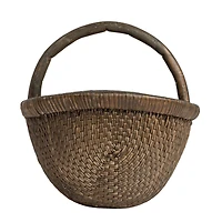 Hello Honey® 14" Brown Antique Finish Hand-Woven Wicker Basket