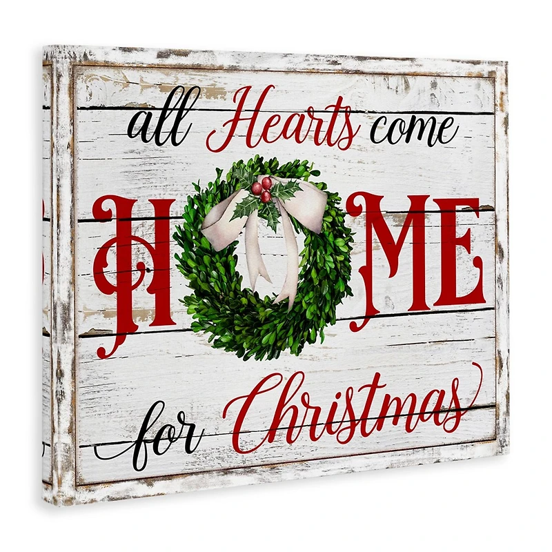 Stupell Industries Hearts Home For Christmas Canvas Wall Art