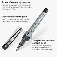 Arteza® Black Medium Nib Disposable Fountain Pens, 12ct.