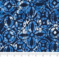 SINGER Batik Blue Ink Flowers Cotton Fabric