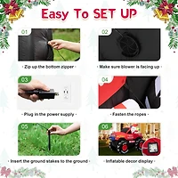 Glitzhome® 7ft. LED Lighted Santa Claus Pickup Truck Inflatable Décor