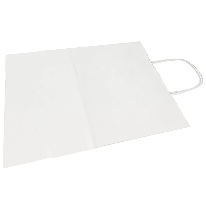 JAM Paper Medium White Kraft Solid Gift Bags, 100ct.