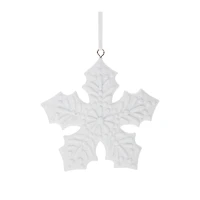 Ornate White Snowflake Ornaments Set