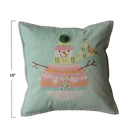 Hello Honey® 18" Snowman & Pom Pom Accent Pillow