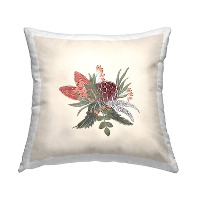 Stupell Industries Casual Cottage Botanical Blooms Flower Buds Throw Pillow, 18" x 18"
