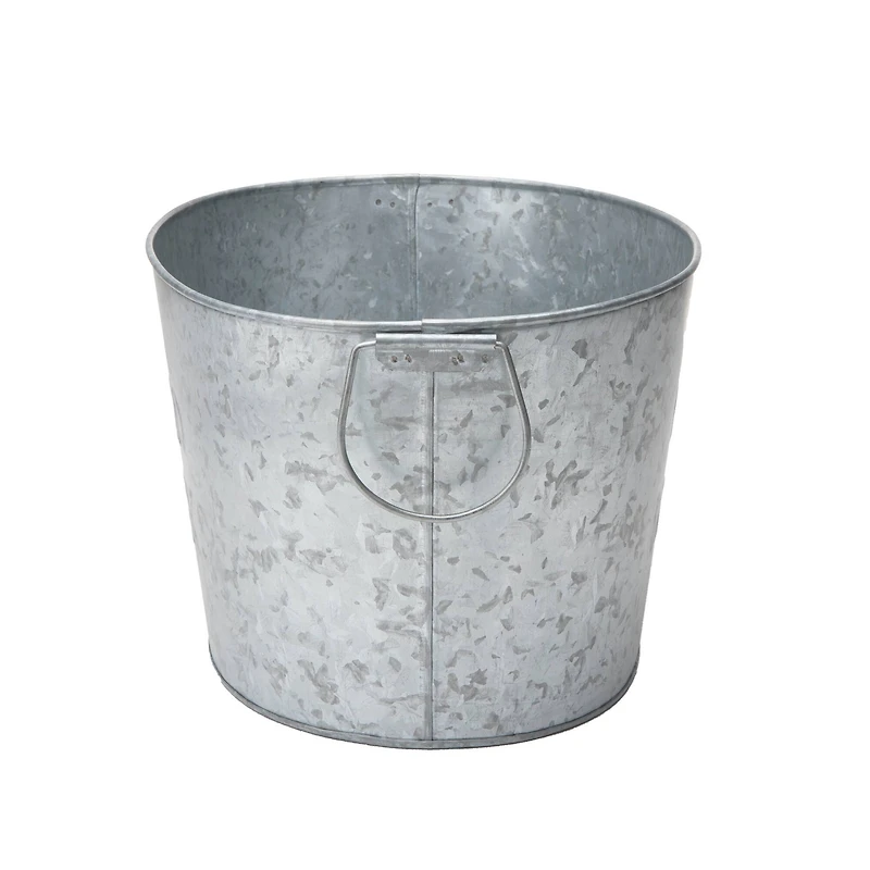 Mind Reader 9.5'' Small Round Galvanized Steel Beverage Tub with Handles