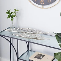 Silver Leaf Aluminum Glam Tray Set