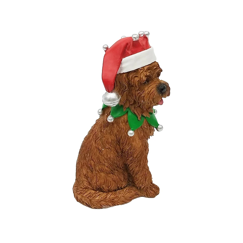 6.75" Brown Dog in Santa Hat Tabletop Décor by Ashland®