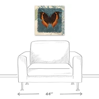 Swirls And Butterfly 20" x 20" Canvas Wall Art