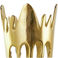 31" Gold Aluminum Drip Vase with Melting Designed Body