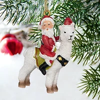 Design Toscano Santa's New Ride Llama Holiday Ornament