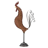 31" Metal Rooster Sculpture