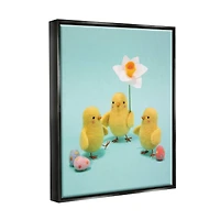 Stupell Industries Spring Chicks Floral Easter Eggs Floater Framed Art