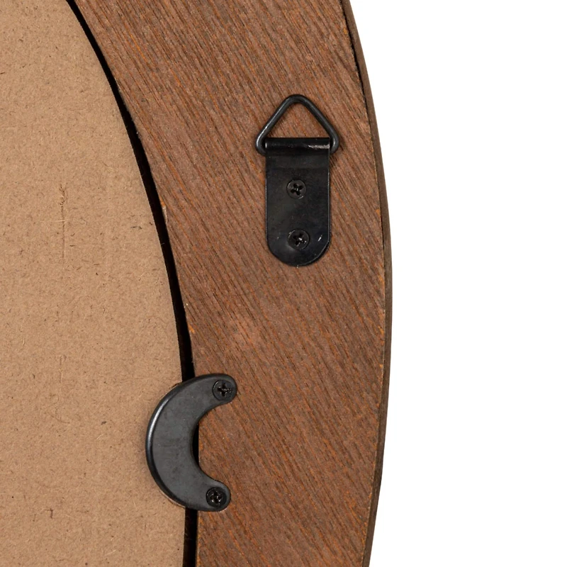 Hello Honey® 30" Natural Brown Oval Bamboo & Rattan Framed Wall Mirror