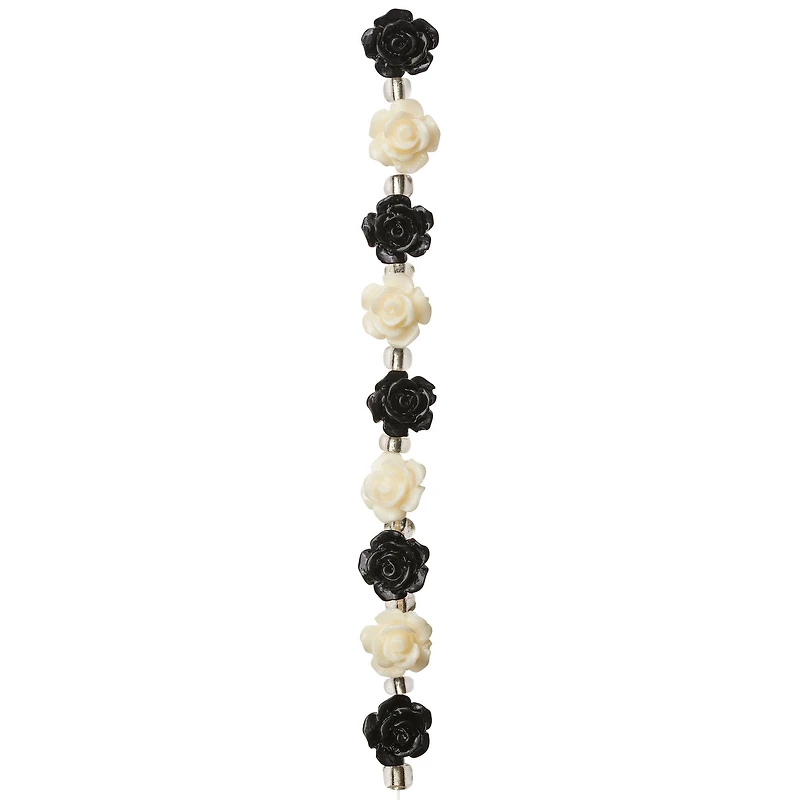 Black & White Flower Beads, 10mm by Bead Landing™