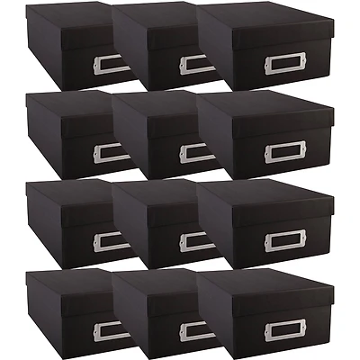 12 Pack: Black Photo Storage Box by Simply Tidy™