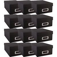 12 Pack: Black Photo Storage Box by Simply Tidy™