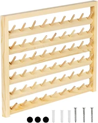 54-Spool Wall Mounted Wooden Sewing Thread Rack