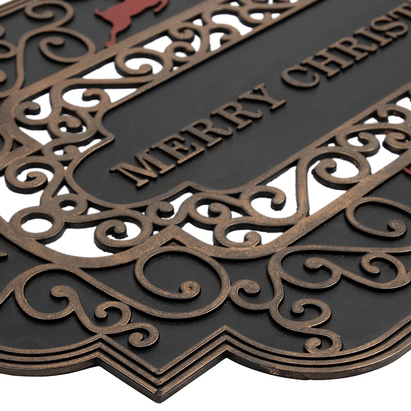 Red Reindeer Merry Christmas Doormat