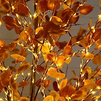 8ft. Pre-Lit Grand Autumn Eucalyptus Artificial Fall Tree with 540 Warm White LED Lights