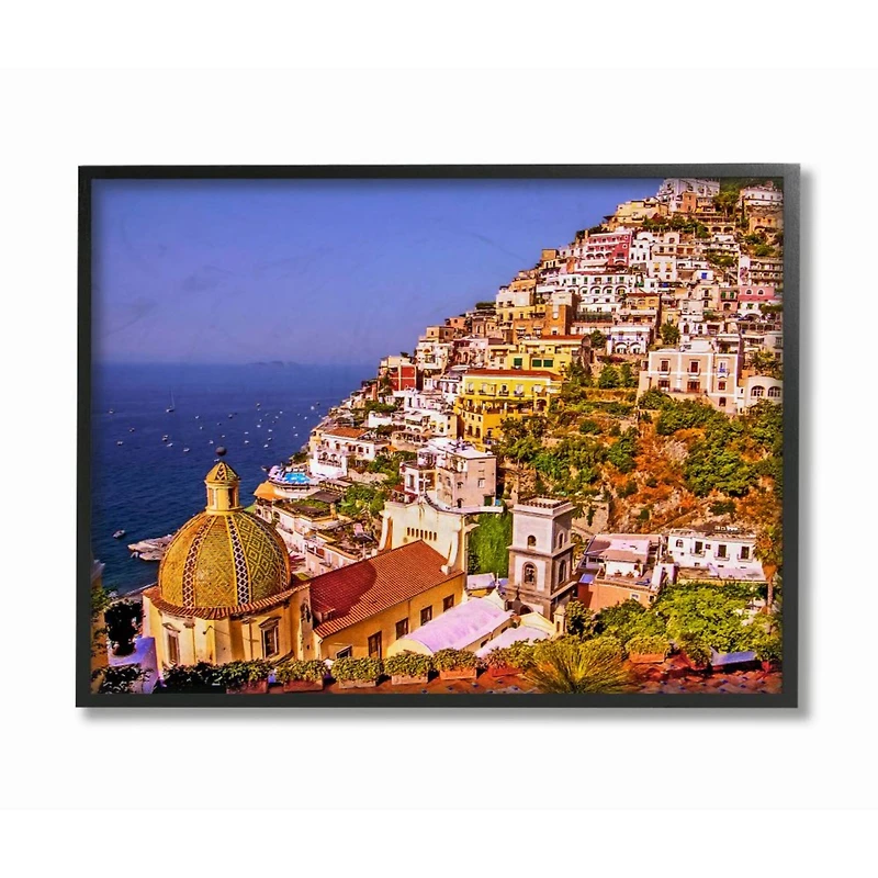 Stupell Industries Coast Town Ocean Landscape with Frame Wall Accent