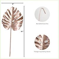 41" Rose Gold Monstera Leaf Stems, 3ct.