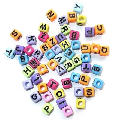 6.5mm Bright Alphabet Cube Beads by Creatology™