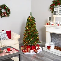 5ft. Pre-Lit Norway Mixed Pine Artificial Christmas Tree, Clear LED Lights