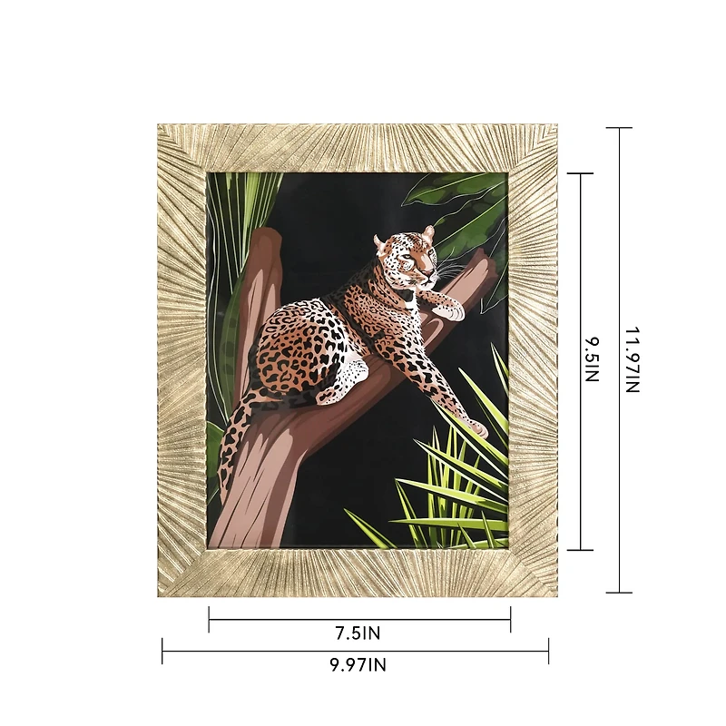 Safari 8" x 10" Gold Fanned Lines Embossed Frame by Ashland®