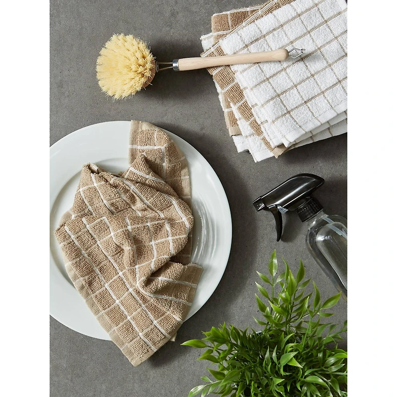 DII® Stone Combo Windowpane Dishcloths, 6ct.