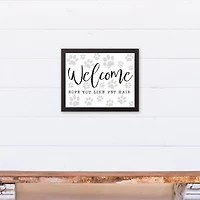 Pet Hair Welcome 14" x 11" Black Framed Canvas