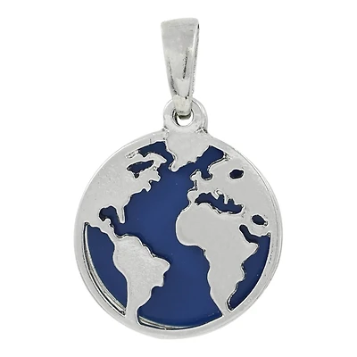 Silver & Blue Round Earth Pendant by Bead Landing™